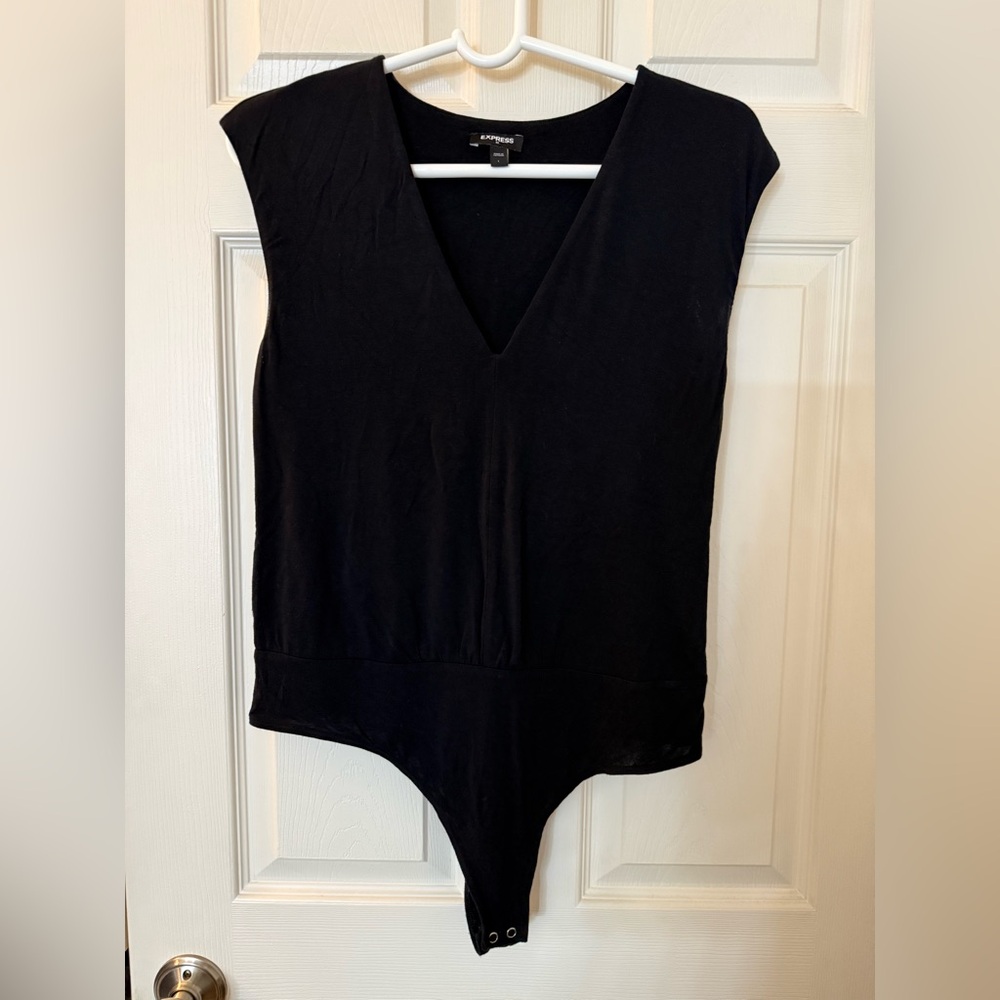 Express Classic Black V-Neck Bodysuit